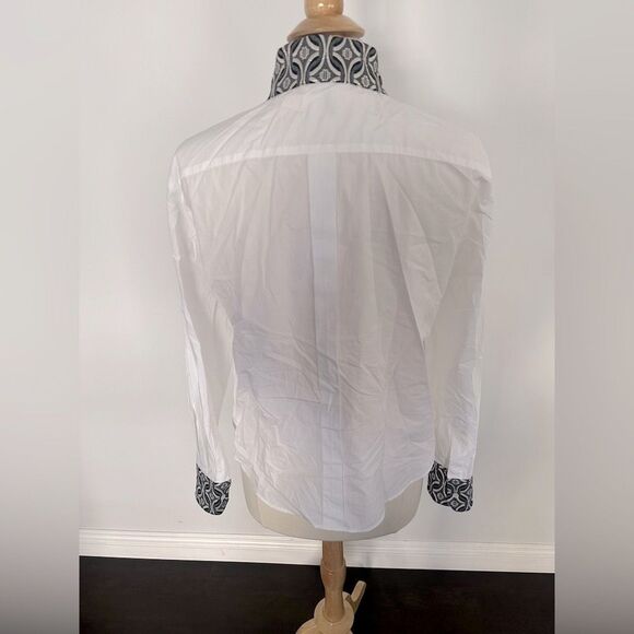 Maje Cipaje Jacquard Contrast Womens 100% Cotton Button Down Shirt- White large - Picture 3 of 12